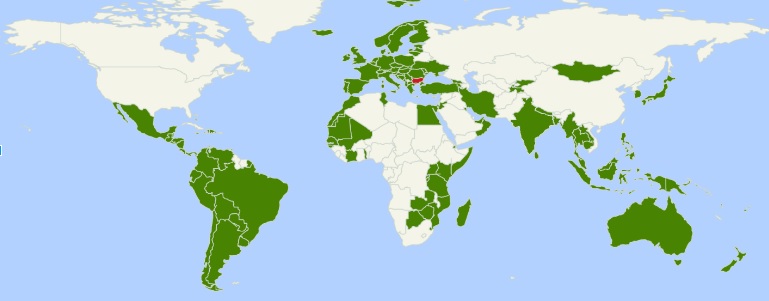 Bulgaria Visa Free Map